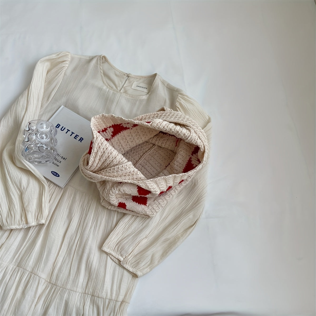 Stricktasche mit Herzmuster