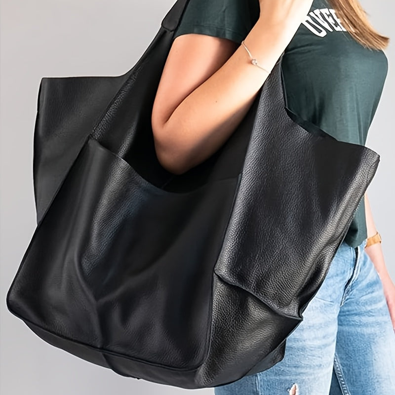 Große Shopper-Tasche aus Kunstleder