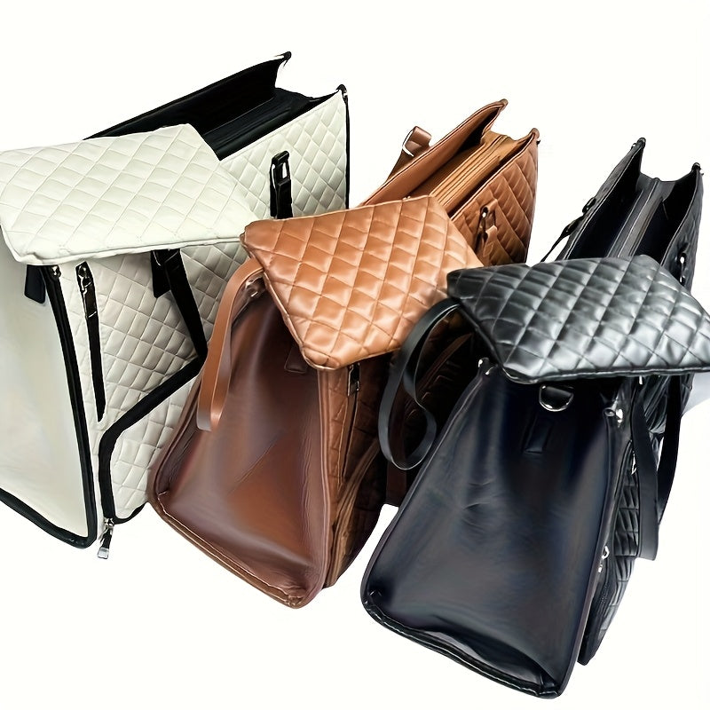 Large Women's Organizer Tote Bag with Bottom Compartment