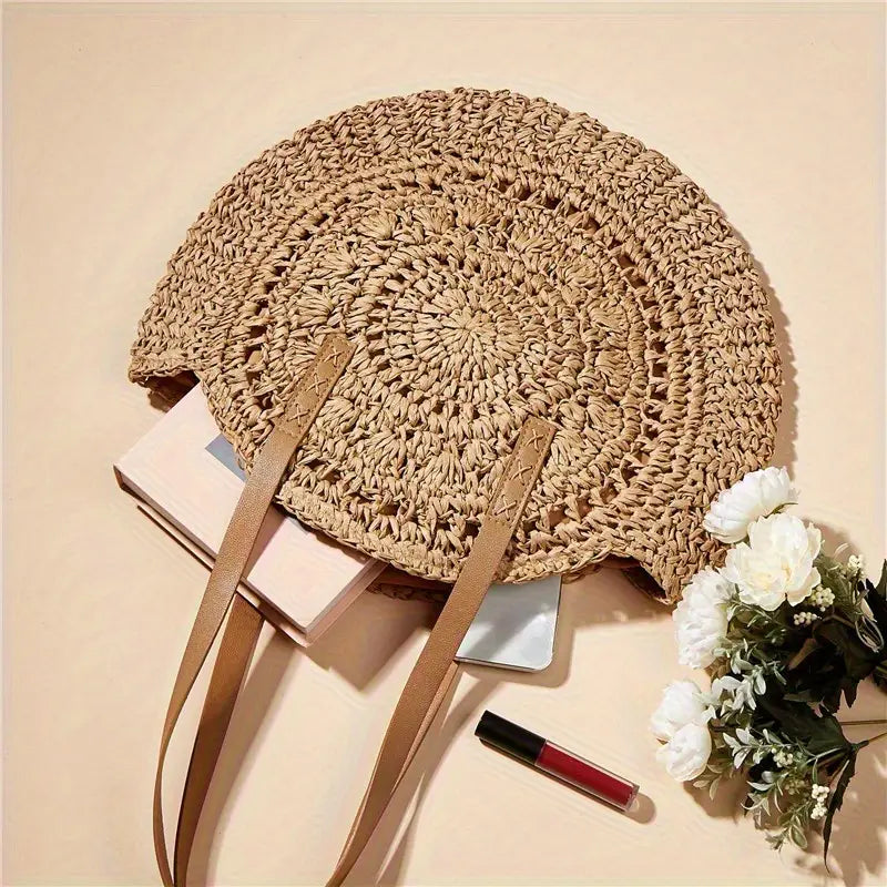Round Straw Bag – Boho Chic Style