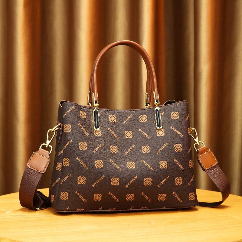 Classic Women’s Handbag with Floral Pattern