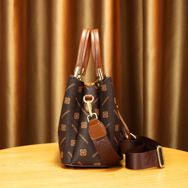 Classic Women’s Handbag with Floral Pattern