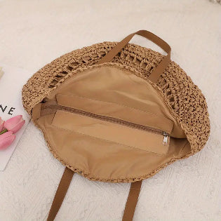 Round Straw Bag – Boho Chic Style