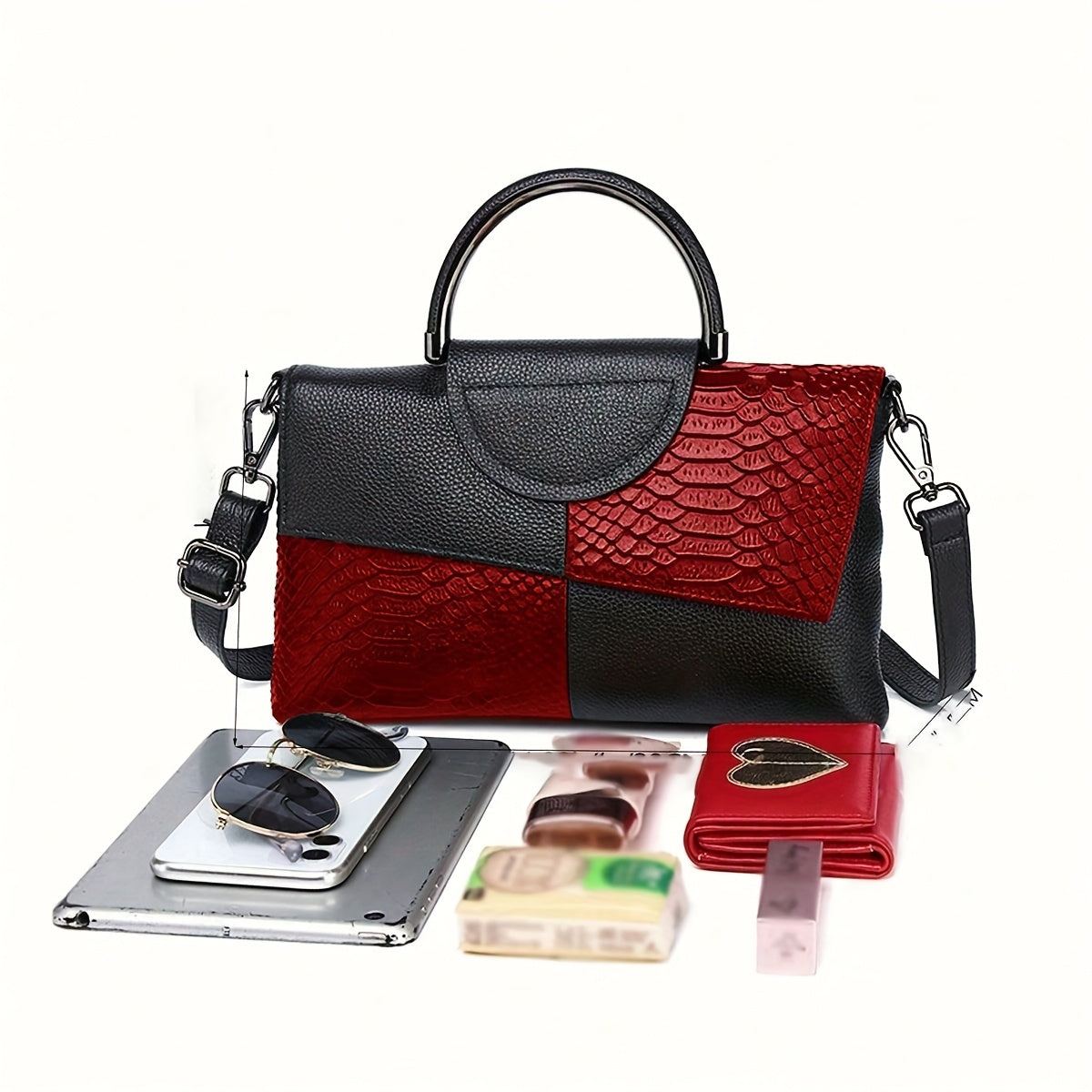 Women's Textured Clutch Bag with Snake Skin Detail – Bold & Elegant