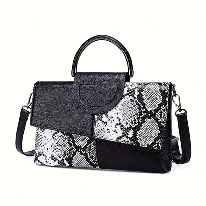 Women's Textured Clutch Bag with Snake Skin Detail – Bold & Elegant