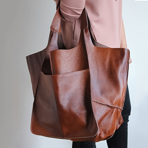 Large Faux Leather Shopper Bag