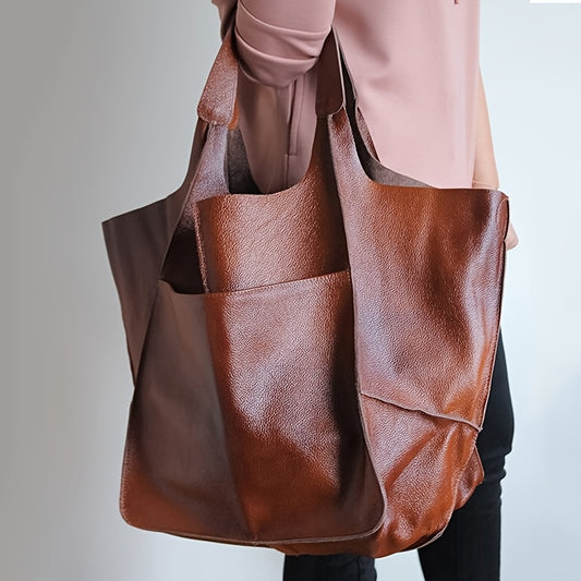 Große Shopper-Tasche aus Kunstleder