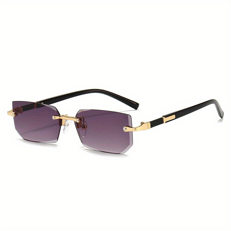 Rechteckige Sonnenbrille mit Metallbügeln