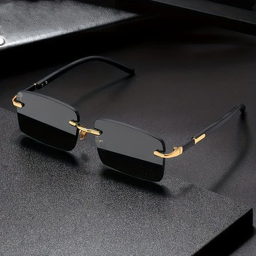 Rechteckige Sonnenbrille mit Metallbügeln