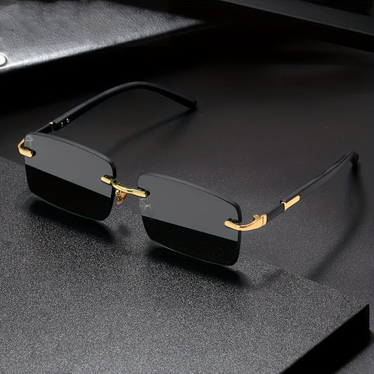 Rechteckige Sonnenbrille mit Metallbügeln