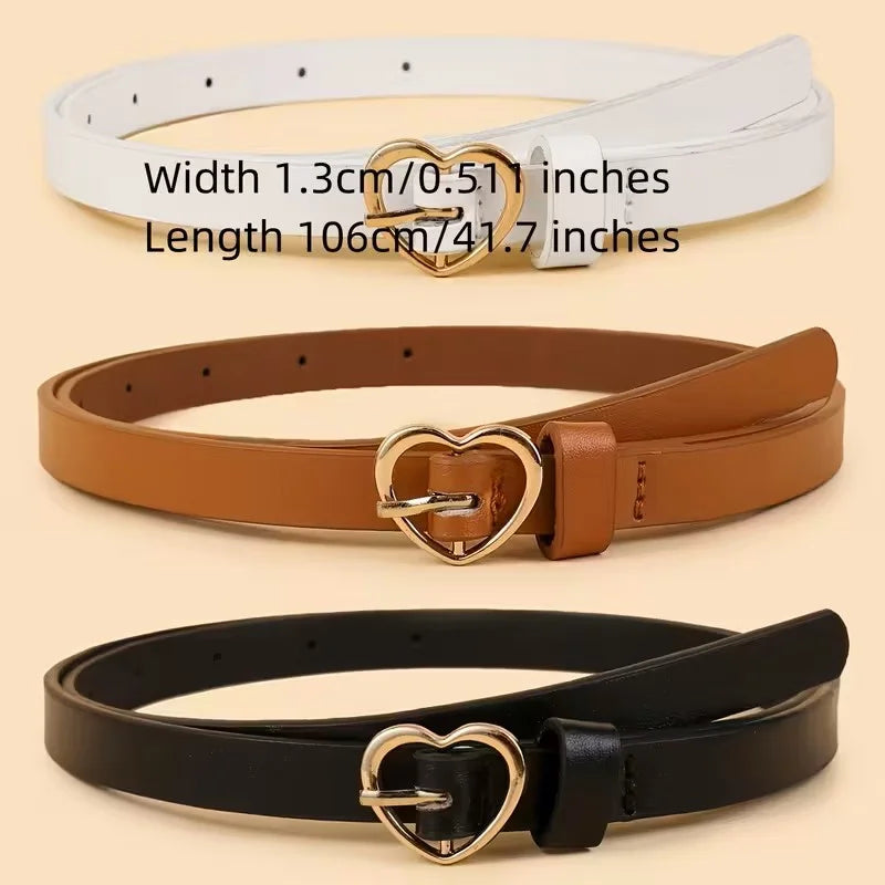 3-Pack Slim Belts 1.4 cm (Versatile &amp; Comfortable)