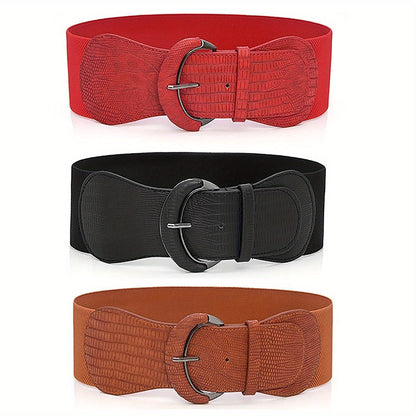 Wide Women’s Elastic Waist Belt