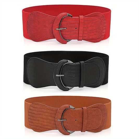Wide Women’s Elastic Waist Belt