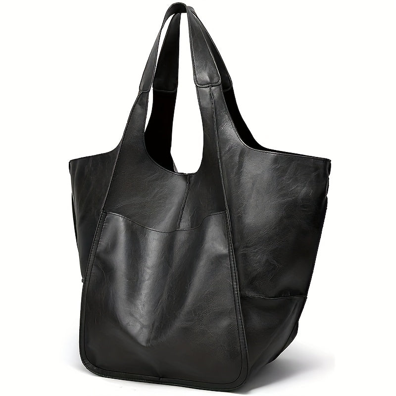 Large Faux Leather Shopper Bag