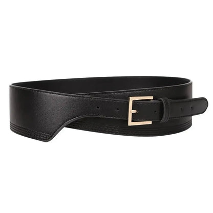 Women’s Wide Belt 6.5 cm (PU &amp; Gold Buckle)