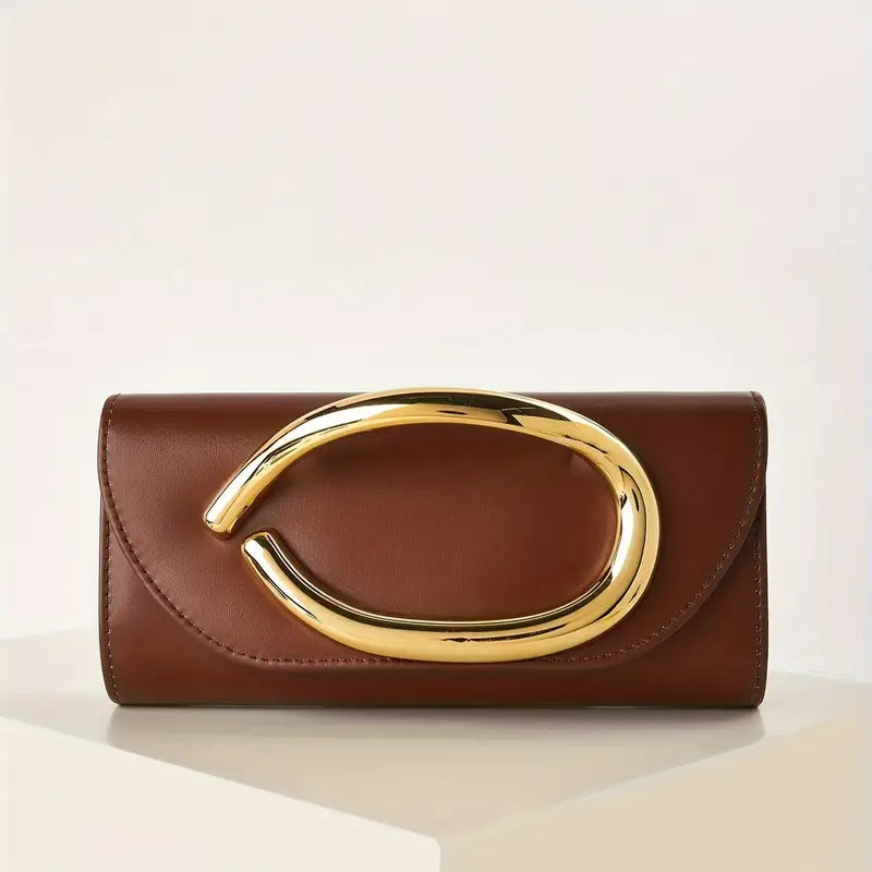 Luxury Clutch Bag with Magnetic Closure and Removable Strap