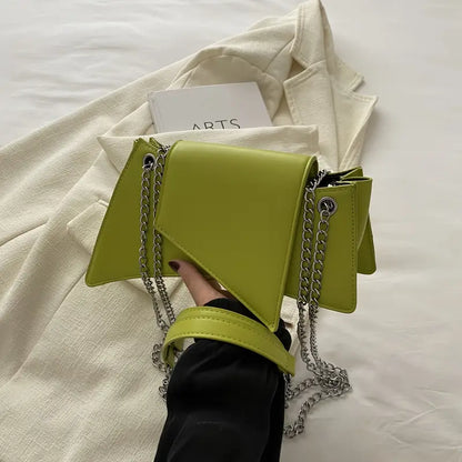 Geometric Shoulder Bag with Chain Strap