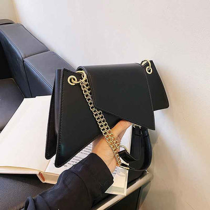 Geometric Shoulder Bag with Chain Strap