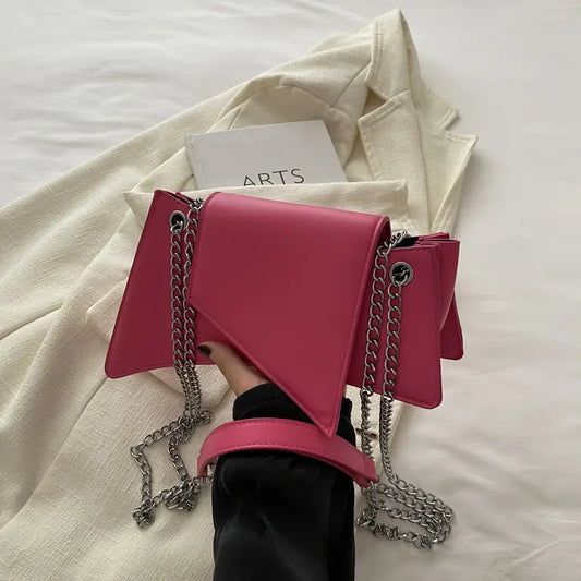 Geometric Shoulder Bag with Chain Strap