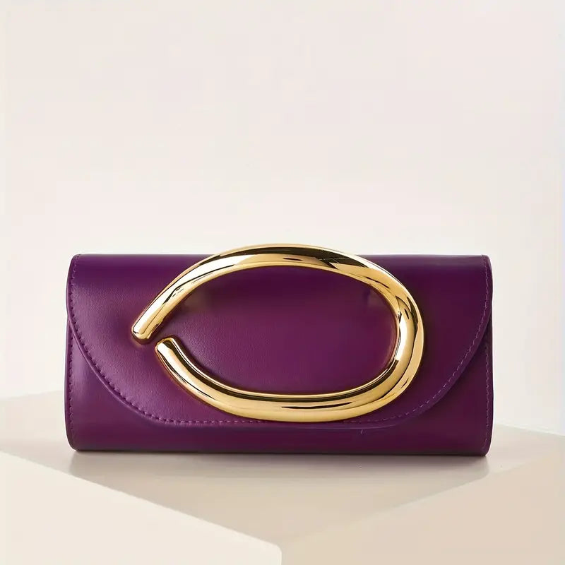 Luxury Clutch Bag with Magnetic Closure and Removable Strap