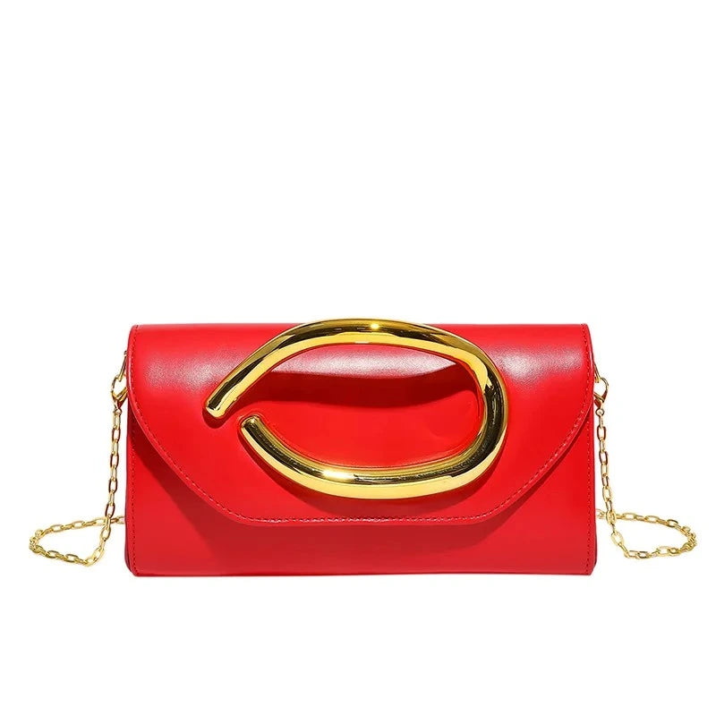 Luxury Clutch Bag with Magnetic Closure and Removable Strap