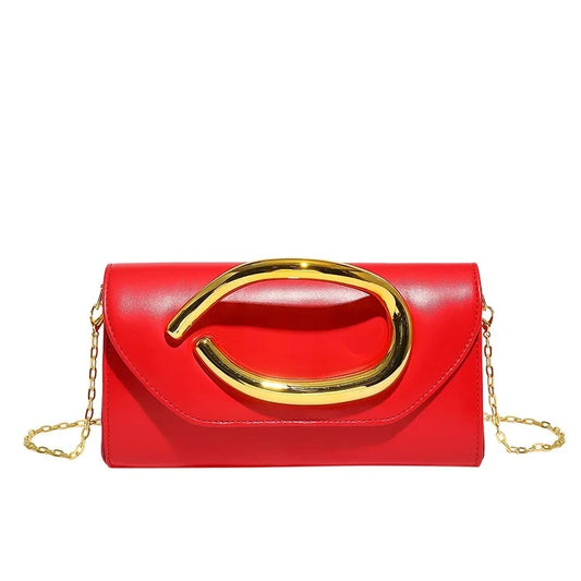 Luxury Clutch Bag with Magnetic Closure and Removable Strap