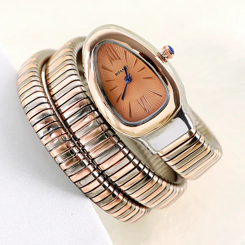 Bifanxi Damen-Armbanduhr mit Spiralarmband