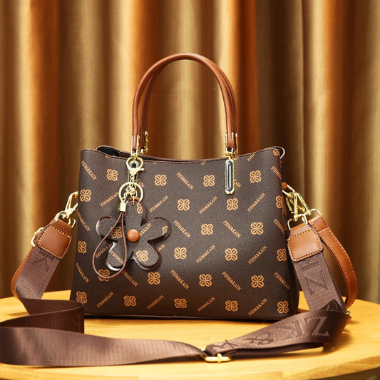 Classic Women’s Handbag with Floral Pattern
