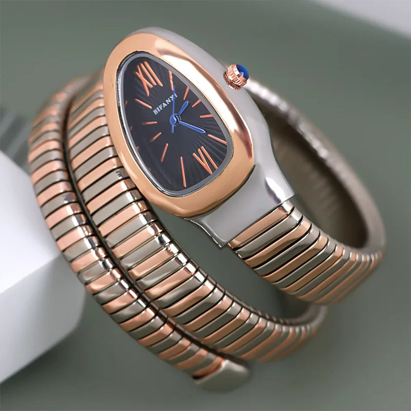 Bifanxi Damen-Armbanduhr mit Spiralarmband