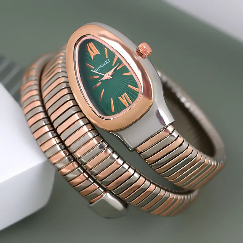Bifanxi Damen-Armbanduhr mit Spiralarmband
