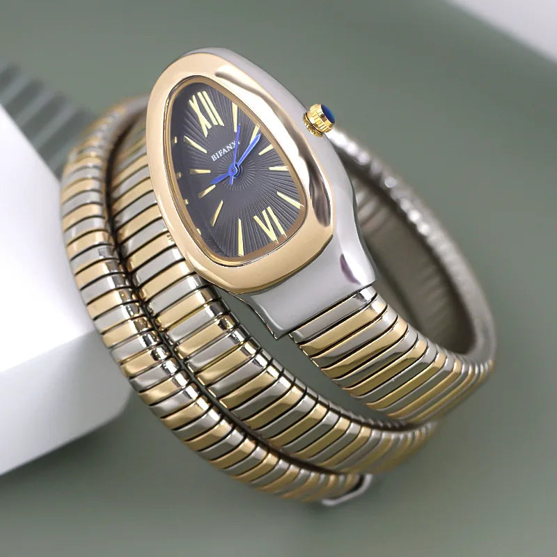 Bifanxi Damen-Armbanduhr mit Spiralarmband