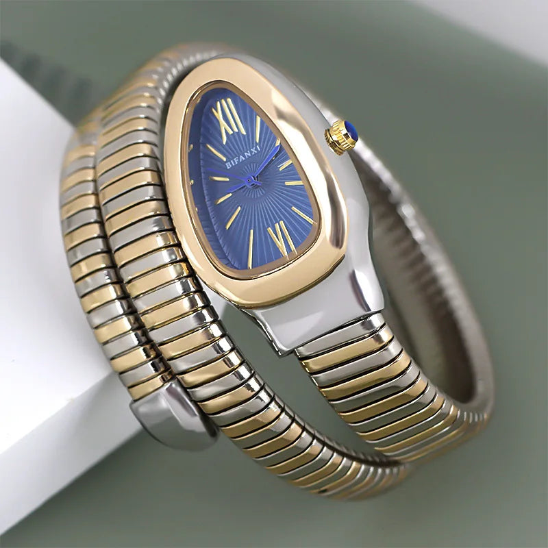Bifanxi Damen-Armbanduhr mit Spiralarmband
