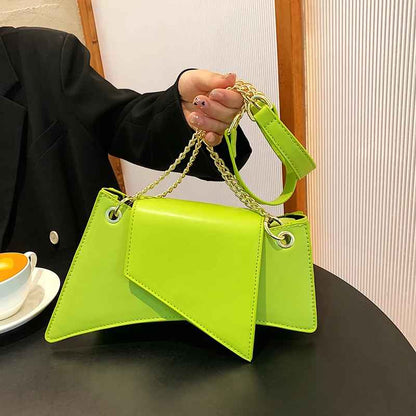 Geometric Shoulder Bag with Chain Strap