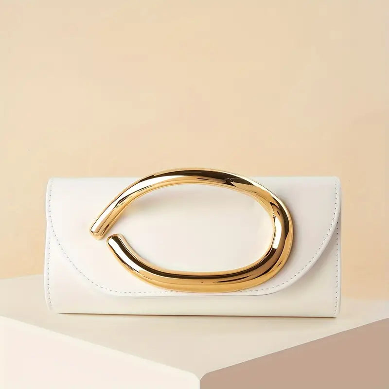 Luxury Clutch Bag with Magnetic Closure and Removable Strap