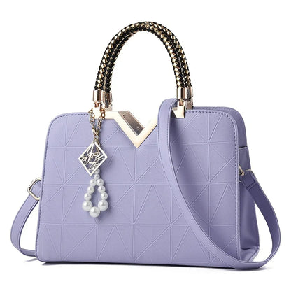 Structured Women’s Handbag with Gold Details & Braided Handle