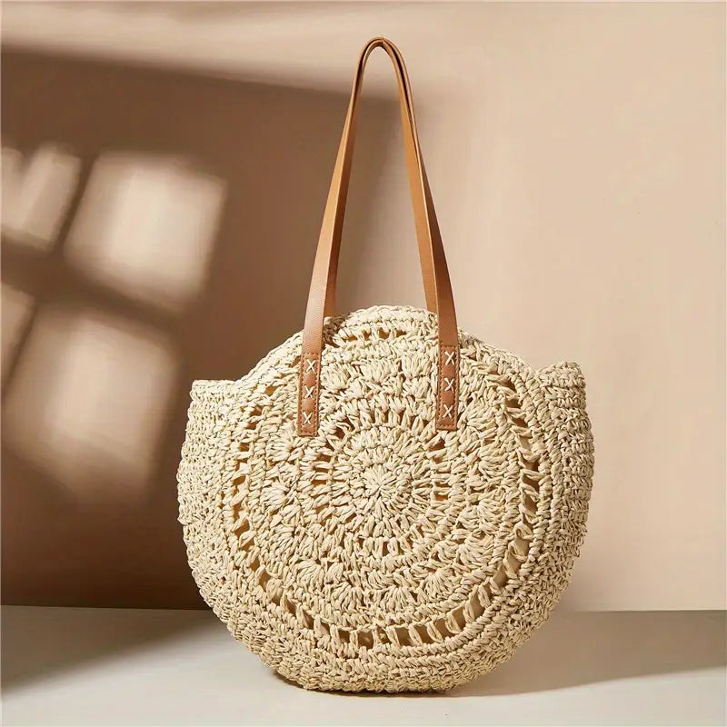 Round Straw Bag – Boho Chic Style