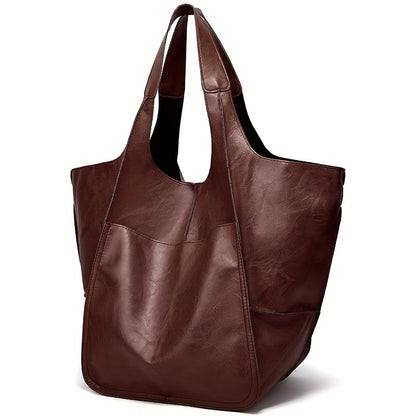 Large Faux Leather Shopper Bag