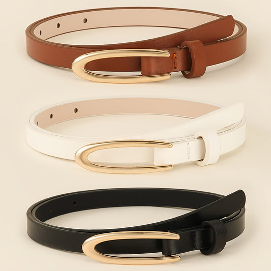 3-Piece Women’s Slim Belt Set