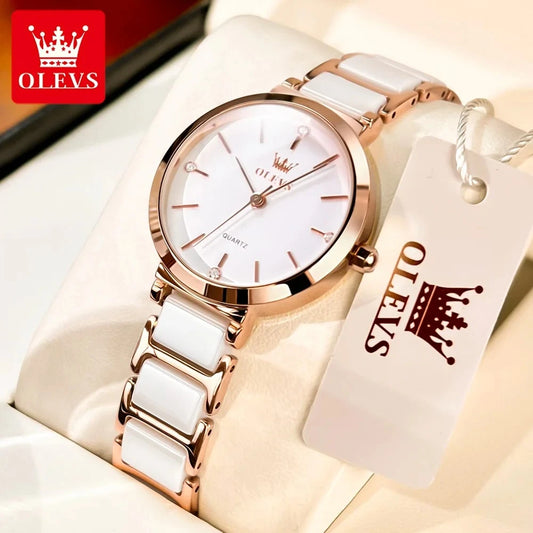 OLEVS 5877 Women’s Watch (Ceramic &amp; 3ATM)