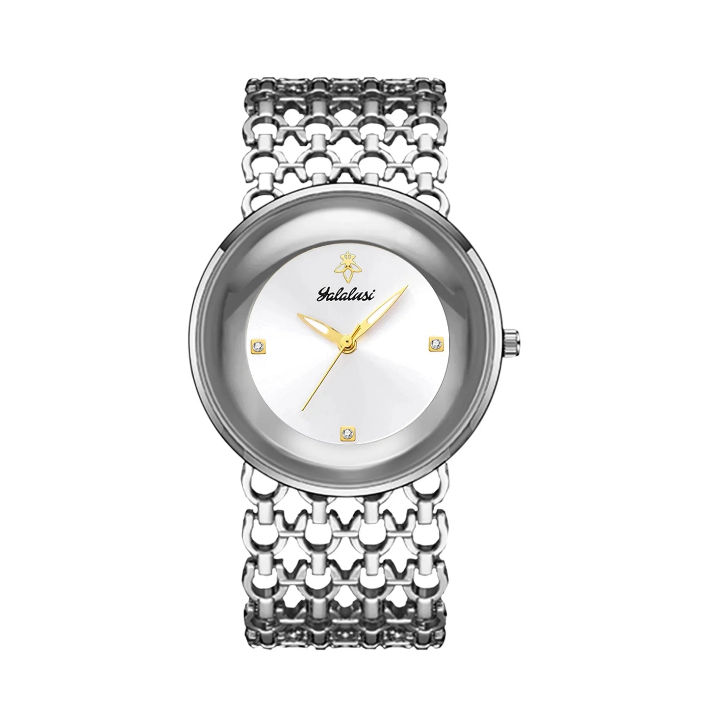 YaLaLuSi Women’s Luxury Quartz Watch (Gold Skeleton Bracelet)