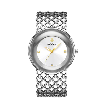 YaLaLuSi Women’s Luxury Quartz Watch (Gold Skeleton Bracelet)