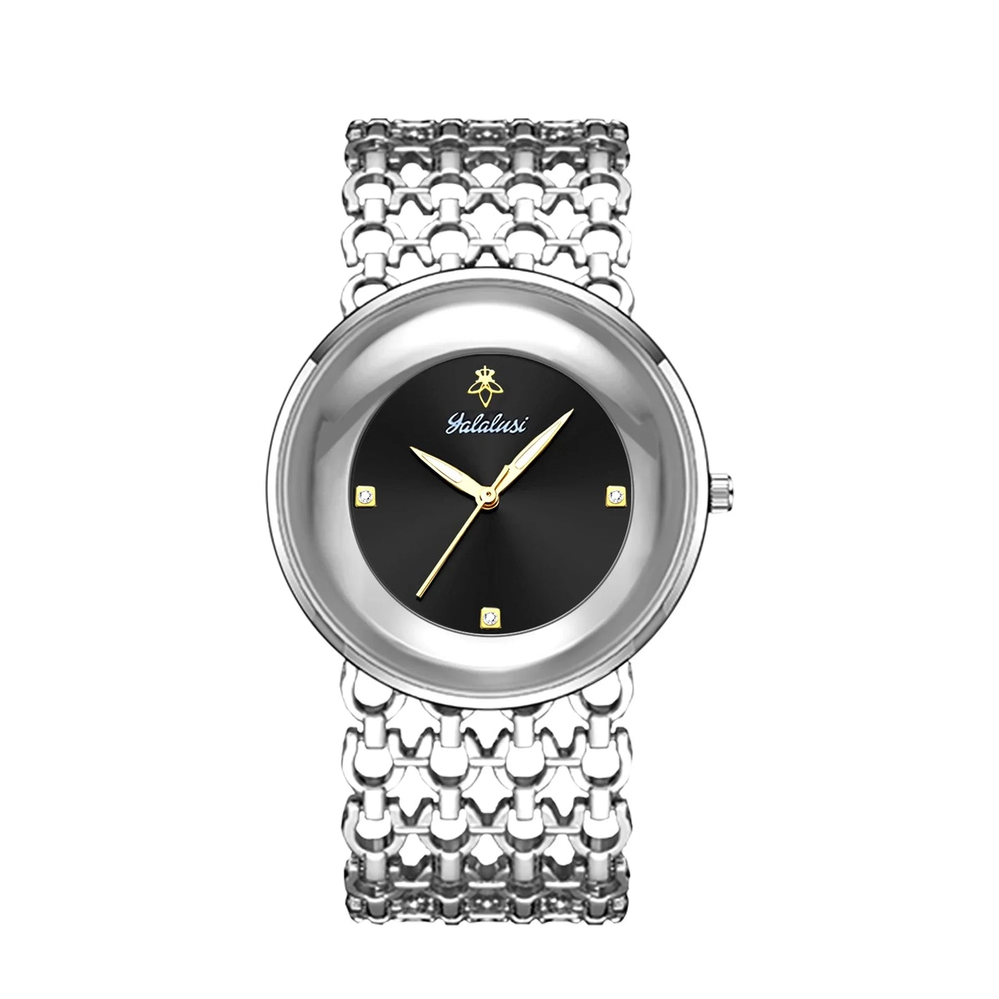 YaLaLuSi Women’s Luxury Quartz Watch (Gold Skeleton Bracelet)