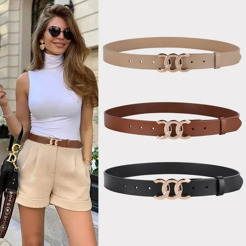 Women’s Belt 2.8 cm (Split Leather &amp; Retro Decorative)