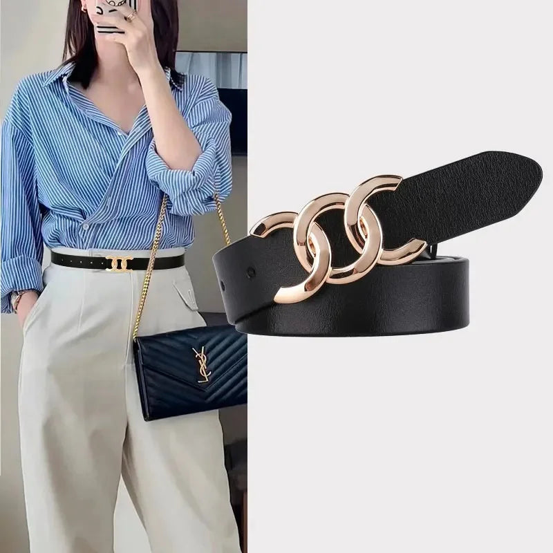 Women’s Belt 2.8 cm (Split Leather &amp; Retro Decorative)