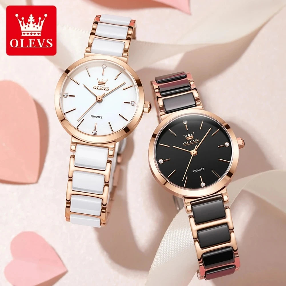 OLEVS 5877 Women’s Watch (Ceramic &amp; 3ATM)
